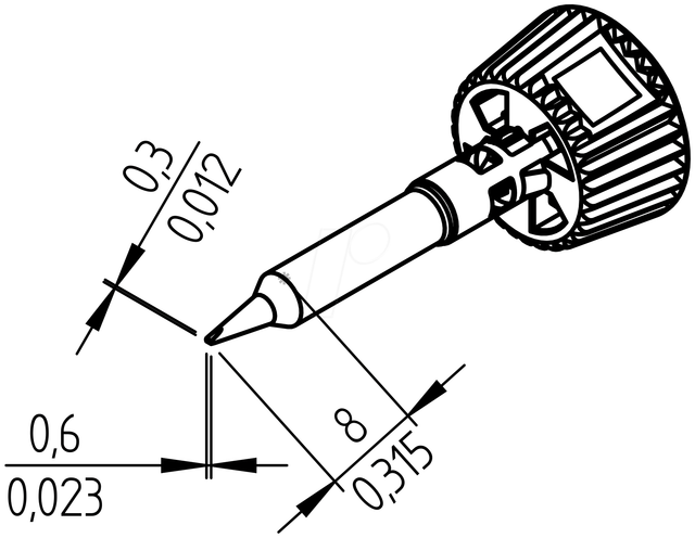 ERSA 0142CDLF06 - Ersadur Lötspitze, 0,6 mm meißelförmig