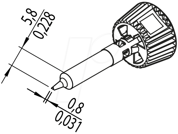 ERSA 0142CDLF08 - Ersadur Lötspitze, 0,8 mm meißelförmig