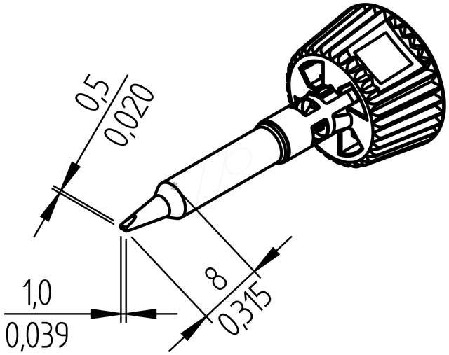 ERSA 0142CDLF10 - Ersadur Lötspitze, 1,0 mm meißelförmig