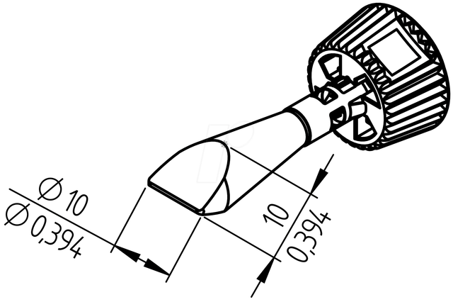 ERSA 0142CDLF100 - Ersadur Lötspitze, 10 mm meißelförmig