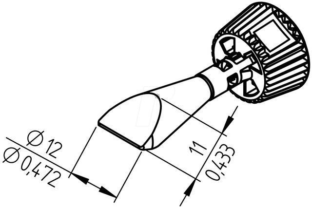 ERSA 0142CDLF120 - Ersadur Lötspitze, 12 mm meißelförmig