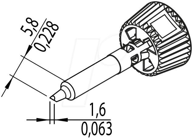 ERSA 0142CDLF16A - Ersadur Lötspitze, 1,6 mm asymmetrisch