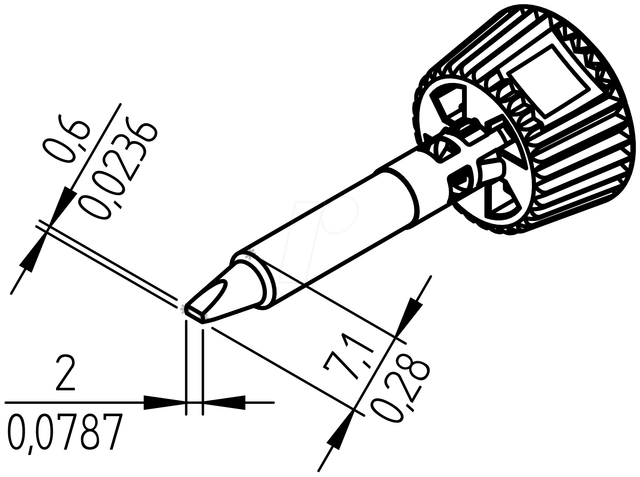 ERSA 0142CDLF20 - Ersadur Lötspitze, 2 mm meißelförmig