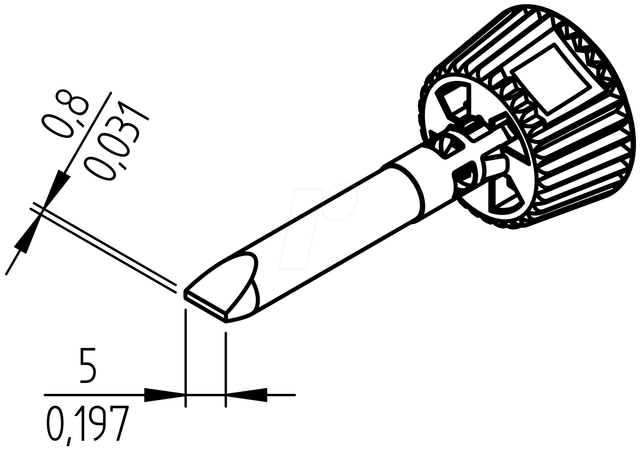 ERSA 0142CDLF50 - Ersadur Lötspitze, 5 mm meßelförmig