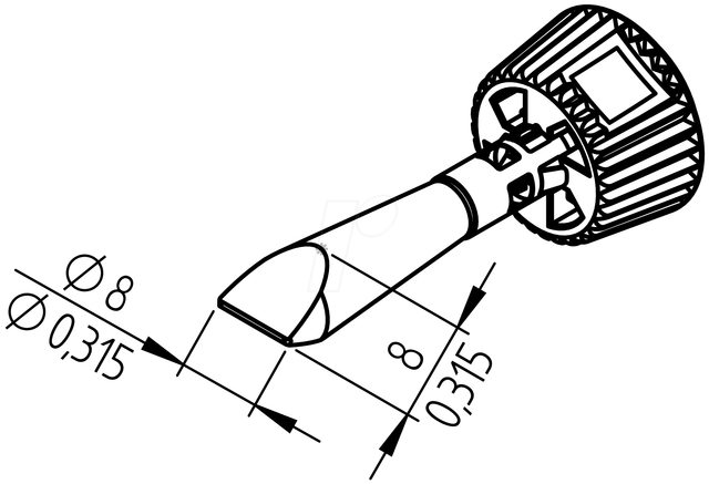 ERSA 0142CDLF80 - Ersadur Lötspitze, 8 mm meißelförmig