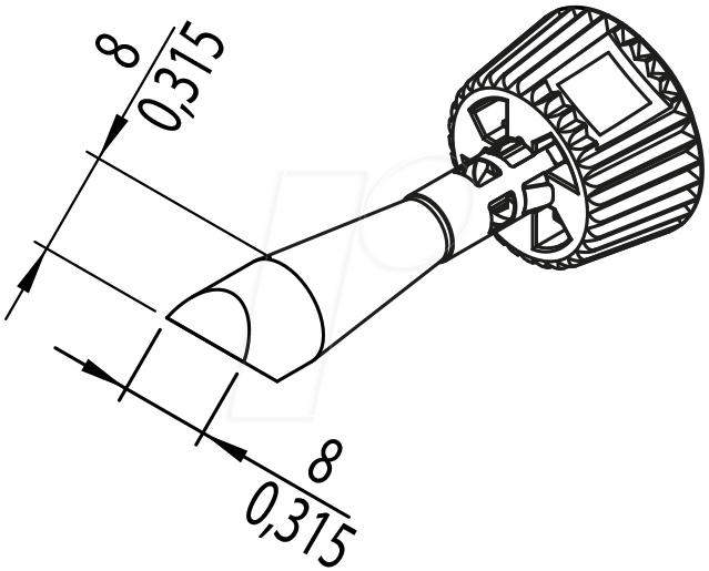 ERSA 0142CDLF80A - Ersadur Lötspitze, 8 mm asymmetrisch