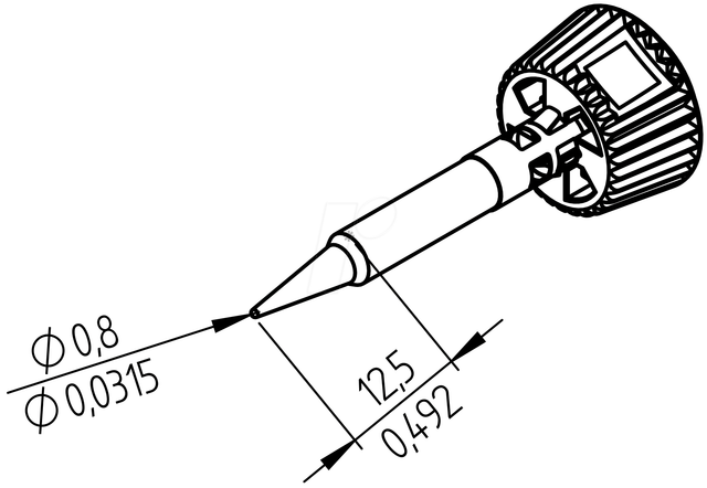 ERSA 0142PDLF08L - Ersadur Lötspitze, 0,8 mm bleistiftspituz, extended