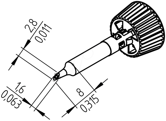 ERSA 0142WDLF16 - Ersadur Lötspitze, 1,6 mm konkav