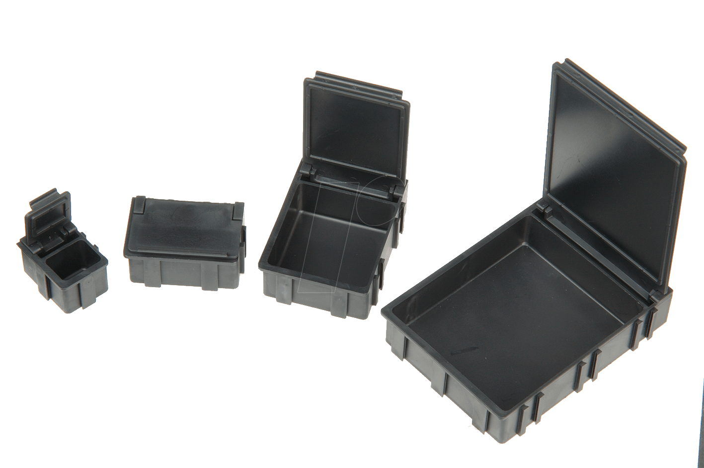 ESD BOX 2 SW/SW - ESD SMD Klappbox 37 x 12 x 15 mm, Deckel schwarz