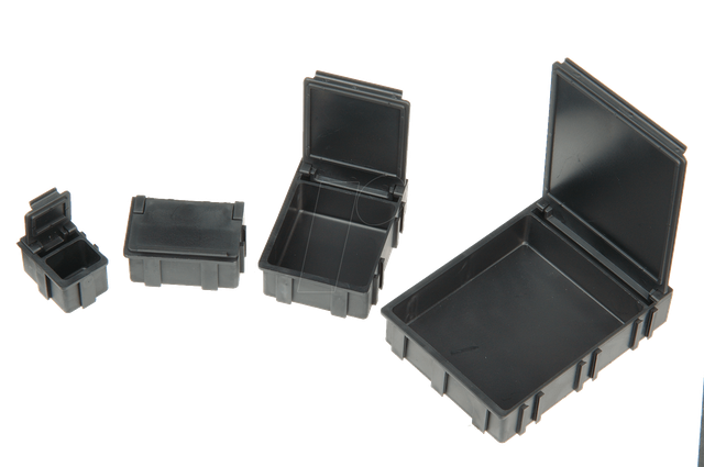 ESD BOX 2 SW/SW - ESD SMD Klappbox 37 x 12 x 15 mm, Deckel schwarz