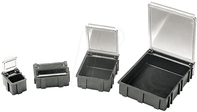 ESD BOX 4 SW - ESD SMD Klappbox 68 x 15 x 57 mm, Deckel transparent