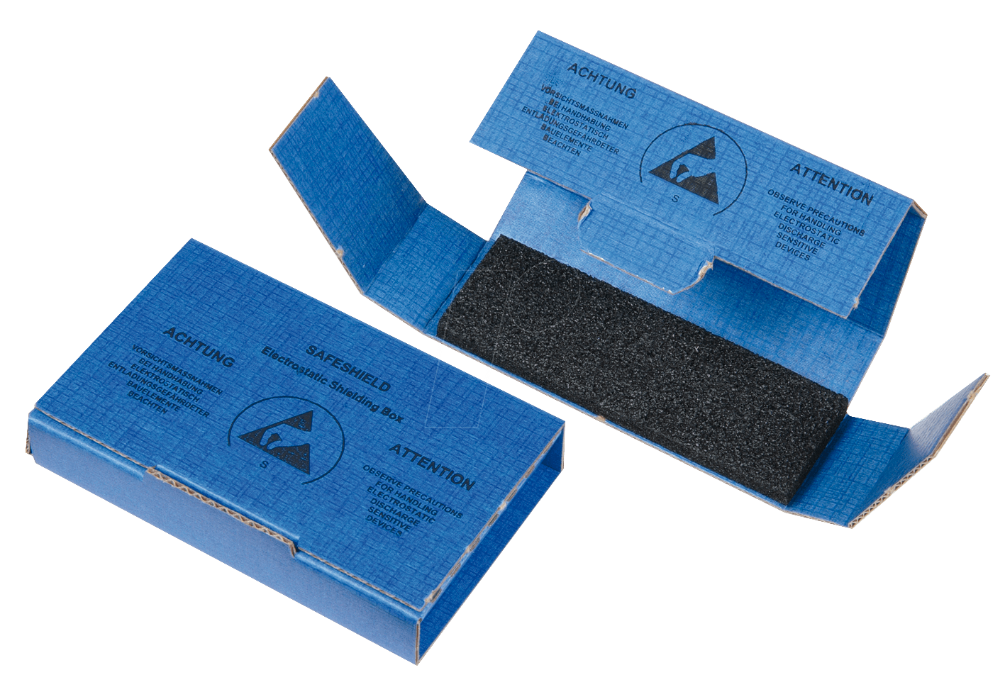 ESD BOX 908 - ESD IC-Transportbox, leitfähiger Schaum, 100 x 15 x 60 mm