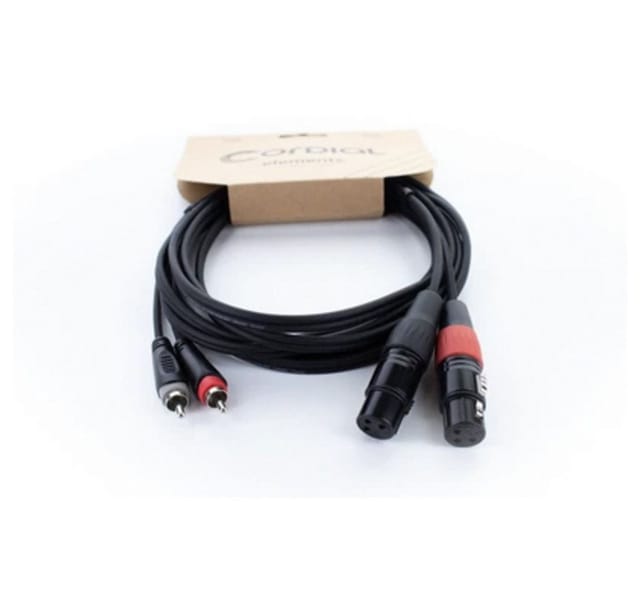 EU 1 FC - Verbindungskabel unsymmetrisch, 2x Cinch > 2x 3-pol XLR Buchse,
