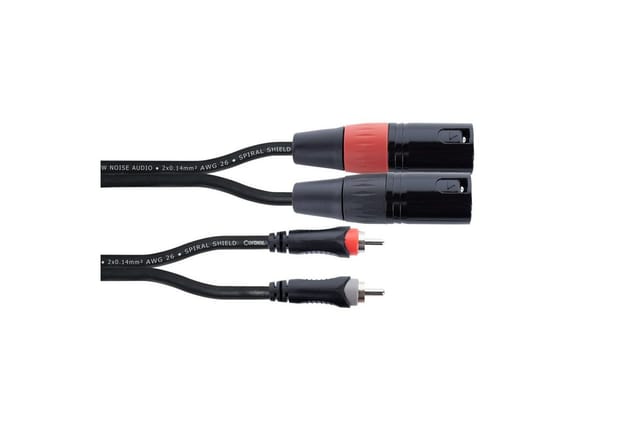 EU 3 MC - Verbindungskabel unsymmetrisch, 2x 3-pol XLR Stecker > 2x Cinch,