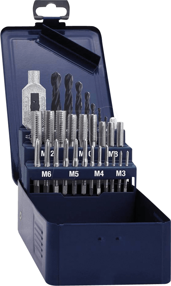 EXACT 10703 - Gewindebohrersatz, M3 - M12, 29 -teilig