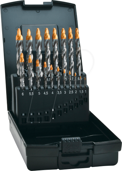 EXACT 74561 - Spiralbohrer Set, Step Technologie, 19-teilig
