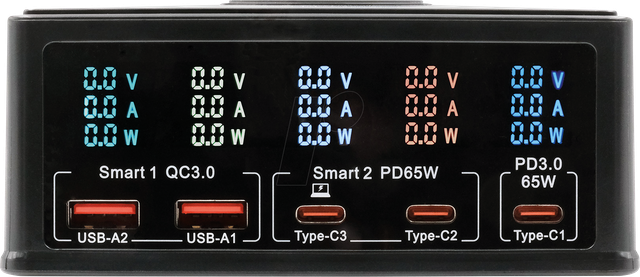EXSYS EX-1106 - Multiport High Power Charger mit QI 15W und USB-C PD mit max. 16