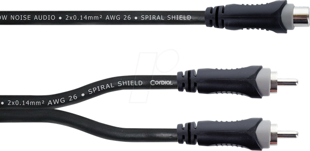 EY 0,3 ECC - Y-Adapter Kabel, 2x Cinch Stecker > Cinch Buchse, 0,3 m