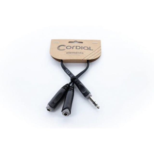 EY 0,3 VKK - Y-Adapter Kabel, 6,3 mm Stereo Klinke > 2x 6,3 mm Stereo Buchse,