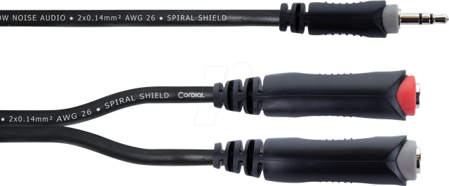 EY 0,3 WGG - Y-Adapter Kabel, 3,5 mm Stereo Klinke > 2x 6,3 mm Mono Buchse, 0