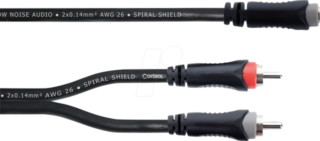 EY 0,3 YCC - Y-Adapter Kabel, 2x Cinch Stecker > 3,5 mm Stereo Buchse, 0,3 m