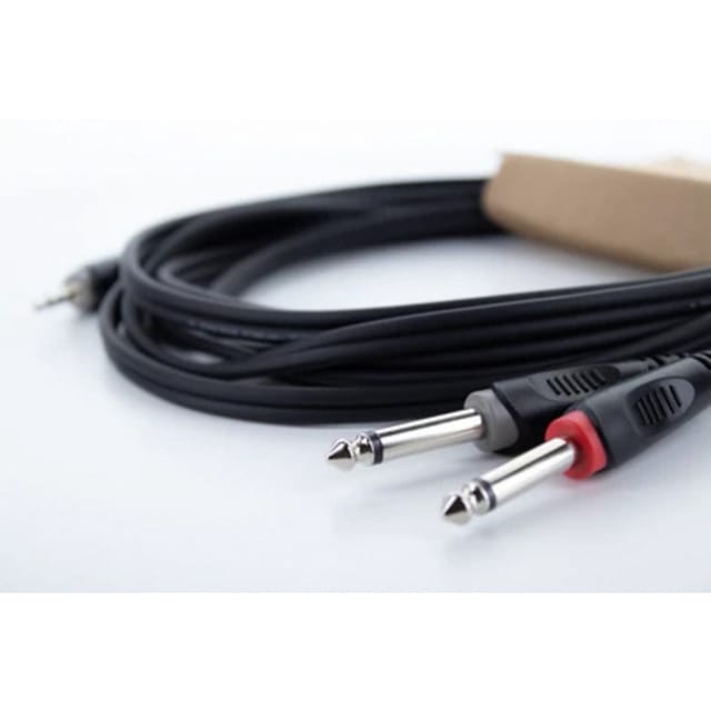 EY 1 WPP - Y-Adapter Kabel, 3,5 mm Stereo Klinke > 2x 6,3 mm Mono Klinke, 1
