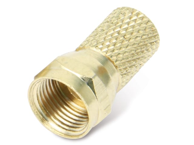 FAS-G 7.5 - F-Stecker, vergoldet, für Ø 7,5 mm Koaxialkabel