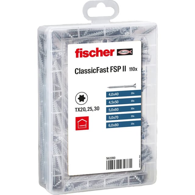 FD 562280 - Spanplattenschrauben, 4,5 - 6, TX, 110-teilig