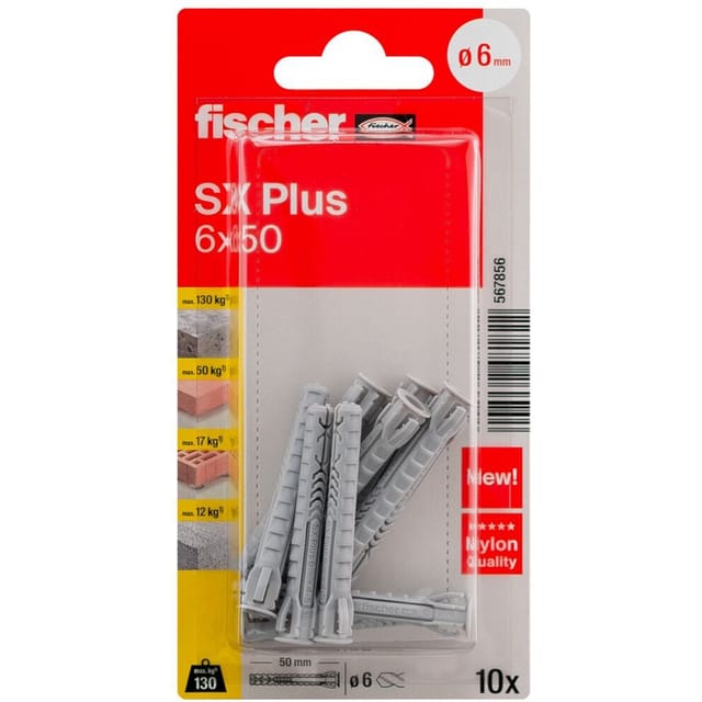 FD 567856 - Dübel SX Plus 6x50 K, 10-teilig