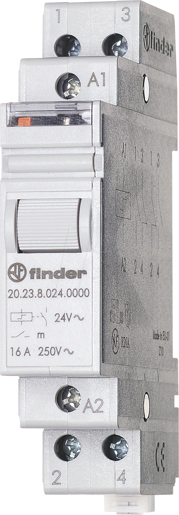 FIN 20.23.8. 24V - Stromstossschalter, 1xNO / 1xNC, 250V/16A, 24 V AC