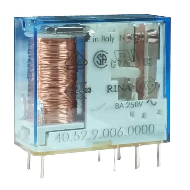 FIN 40.52.9 6V - Steckrelais, 2x UM, 250V/8A, 6V, RM 5,0mm