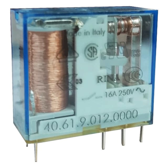 FIN 40.61.9 12V - Steckrelais, 1x UM, 250V/16A, 12V, RM 5,0mm