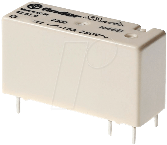 FIN 43.61.9 12V - Leiterplatten-Relais, Bauhöhe 15,4 mm, Raster 5 mm, Schließer