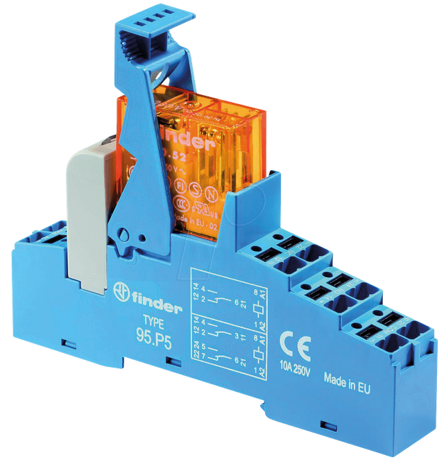 FIN 48.P5.8 24V - Koppelrelais - Push-In, 2 Wechsler, 24 V AC