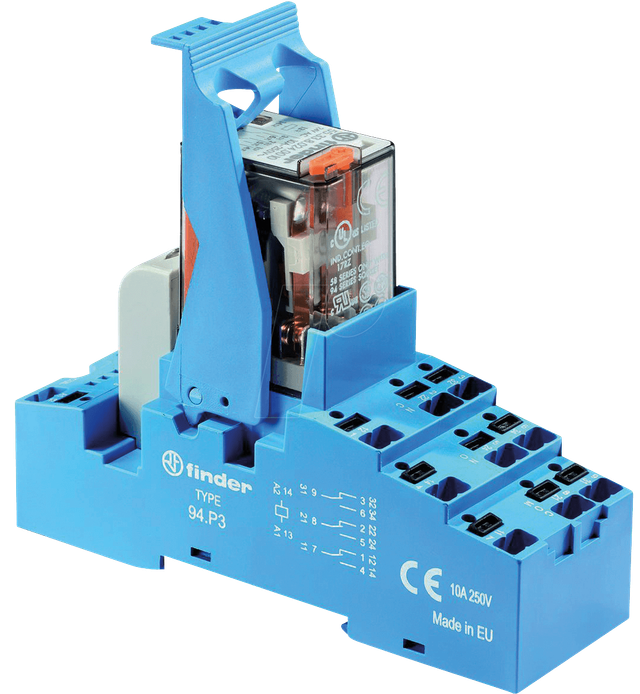 FIN 58.P3.9 12V - Koppelrelais - Push-In, 3 Wechsler, 12 V DC