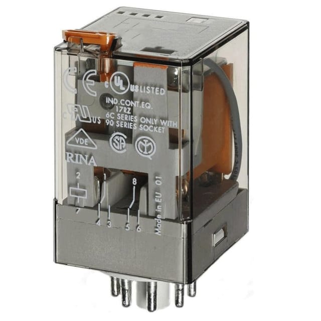 FIN 60.12.9 12V - Industrierelais, 2 10-A Kontakte, 8 polig, 12 V DC