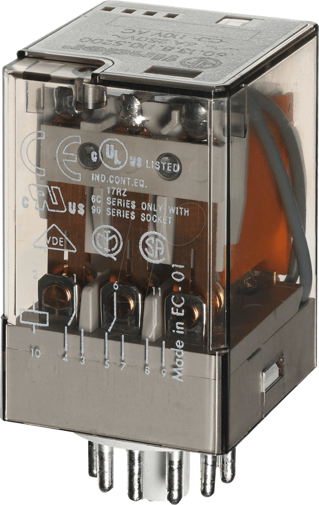 FIN 60.13.8 12V - Industrierelais, 3x UM, 250V/10A, 12VAC