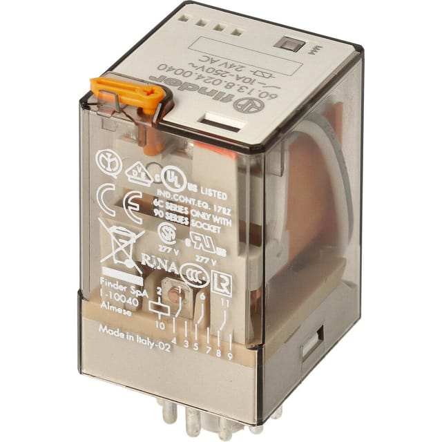 FIN 60.13.8 24V - Industrierelais, 3x UM, 250V/10A, 24VAC