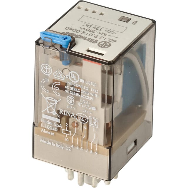 FIN 60.13.9 12V - Industrierelais, 3x UM, 250V/10A, 12 V DC