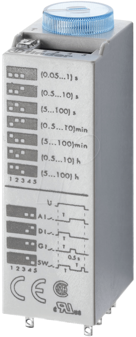 FIN 85.04.0 24V - Zeitrelais steckbar, 4 Wechsler, 7A / 24V