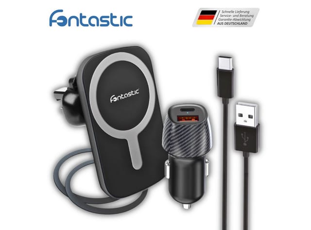 FONTASTIC 263316 - KFZ - Smartphone-Halter, magnetisch, induktives Laden