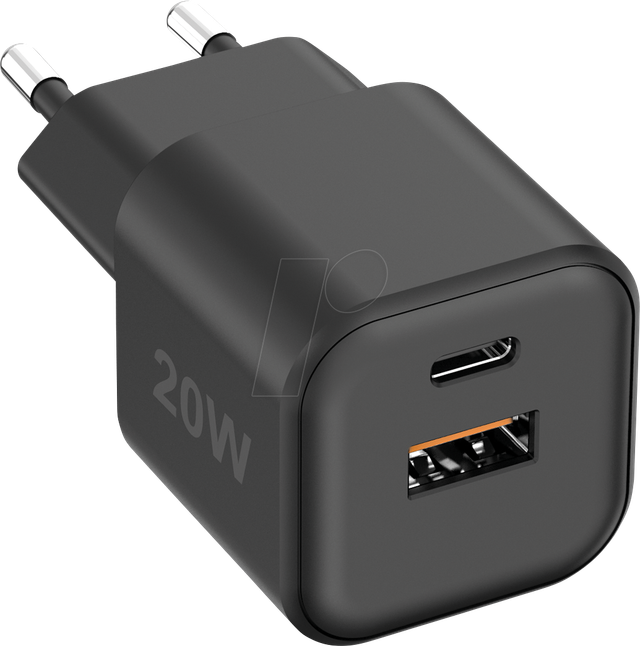 FONTASTIC 263859 - USB-Ladegerät, 20W, 1x USB-C (PD), 1x USB-A,