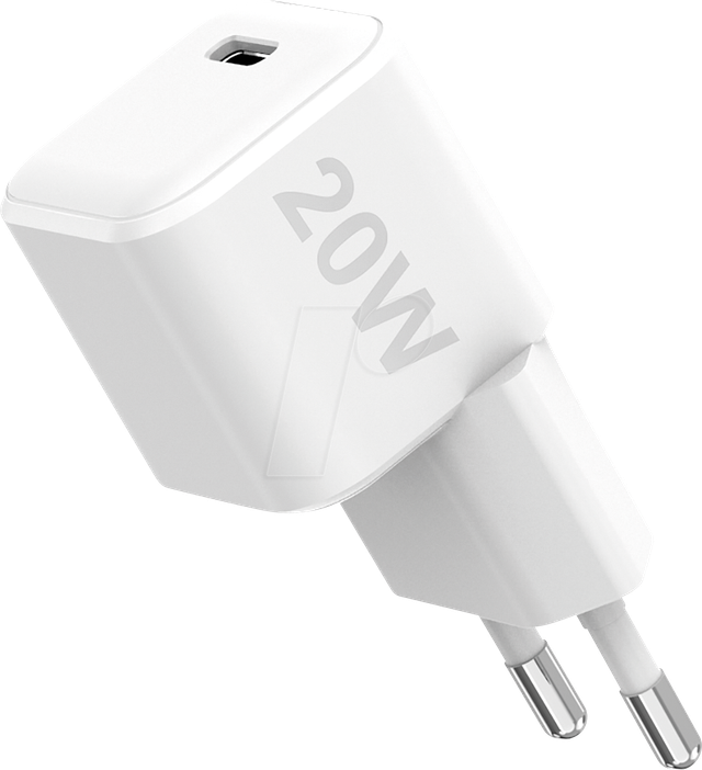 FONTASTIC 264573 - USB-Ladegerät, 20W, 1xUSB-C (PD), GaN, weiß