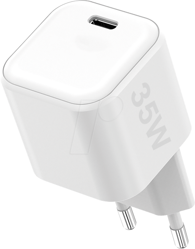 FONTASTIC 264597 - USB-Ladegerät, 35W, 1xUSB-C (PD), GaN, weiß