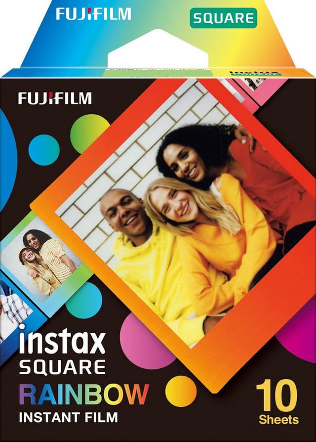 FUJI 16671320 - Fujifilm Instax SQUARE Film, Rahmen: Rainbow