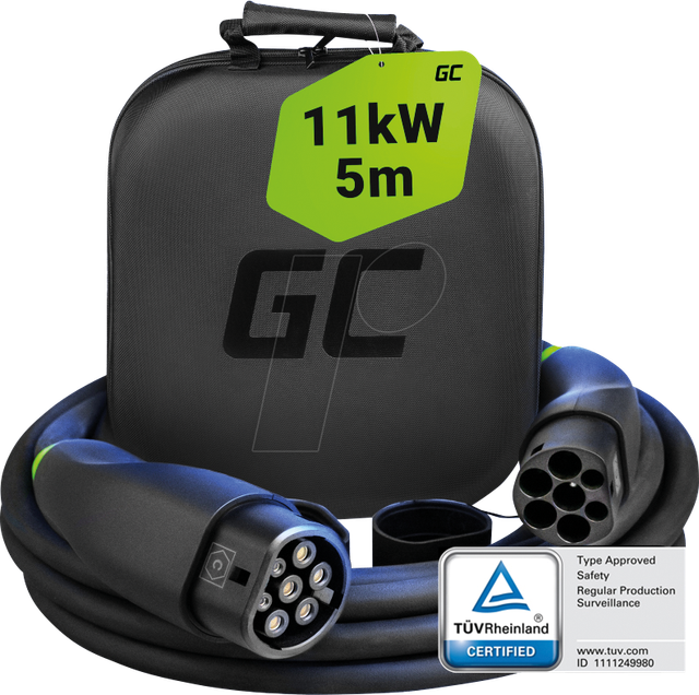 GC EVKABGC03 - Typ 2 Kabel, für E-Fahrzeuge, 11 kW, 5 m