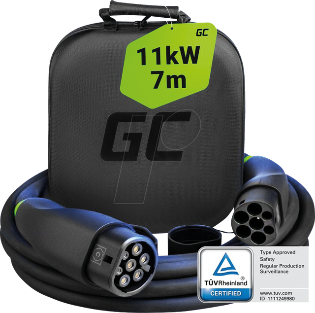 GC EVKABGC04 - Typ 2 Kabel, für E-Fahrzeuge, 11 kW, 7 m