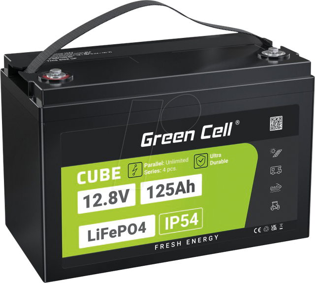 GC LFP 12V 125AH - Lithium-Akku, LiFePO4, 12,8 V, 125 Ah