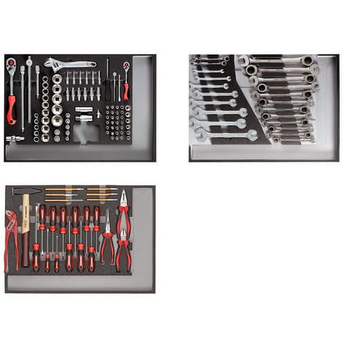GEDO R21560004 - Werkstattwagen, 6 Schubladen, bestückt, 129-teilig