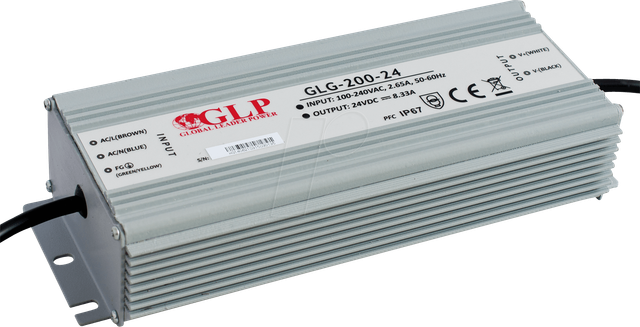 GLG-200-24 - LED-Netzteil, 199,9 W, 24 V DC, 8,33 A, TÜV, IP67, CV+CC